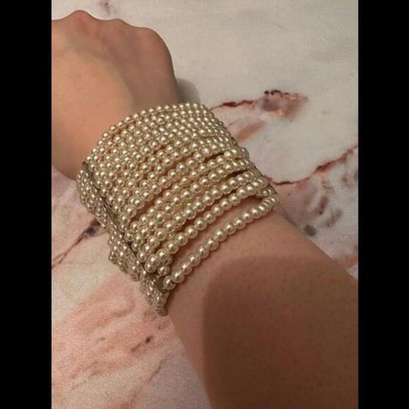 Jewelry - Elegant Multi-Strand Faux Pearl Bracelet